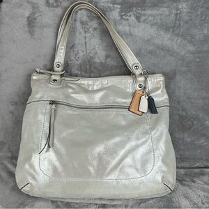 Coach Poppy Metallic Glam Tote Silver Soft Sateen 19002 Y2K Shoulder Bag W/ Tags